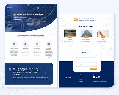 DataME Landing Snapshot business design landingpage ui ux web website