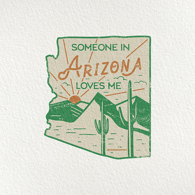 1/50 Arizona US State Sticker adventure arizona badge desert emblem illustration logo mountain retro usa vector vintage