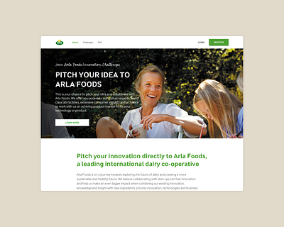 Arla Open Innovation Design design ui ux website