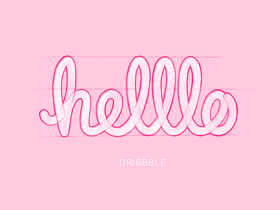 Helllo Dribbble firstshot hello dribble pink procreate text typography