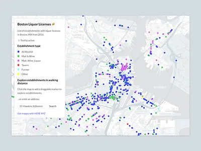 Boston Liquor License Map geo geovisualization maps visualization