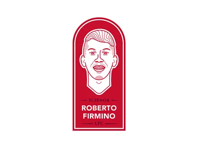 Roberto Firmino badgedesign designs firmino football illustration line liverpool player portrait red robertofirmino senor soccer typography vector vectorart