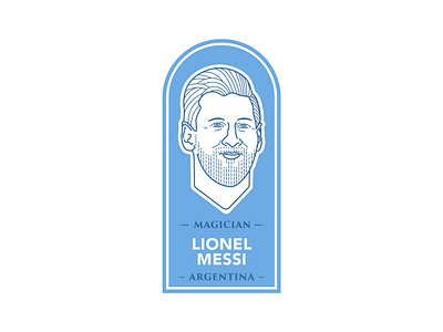 Lionel Messi argentina badgedesign blue blue and white design football line lionel messi magician messi player portrait soccer typography vector white