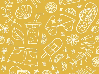 til next time, summer illustration pattern photoshop summer summertime wacom yellow