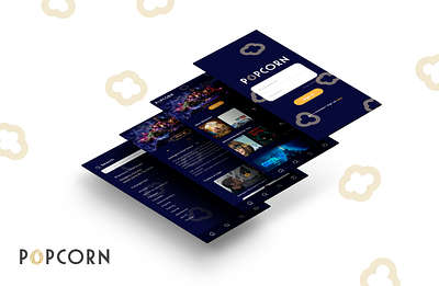 Popcorn Movie App app design movie app ui ux