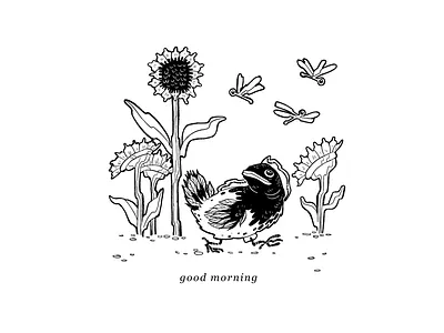 Get this Bread botanical chicken fish line drawing pen and ink sunflower weird