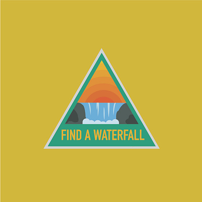 Waterfall Nature Badges adventure badge design illustration illustrator nature waterfall