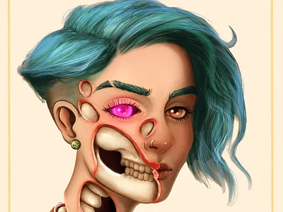 ZOMBIE GIRL animation art cartoon design digital digital creator digital illustration digital painting digitalart draw this in your style illustration ipadpro maxgrecke pollitq portrait portrait art portrait illustration procreate render