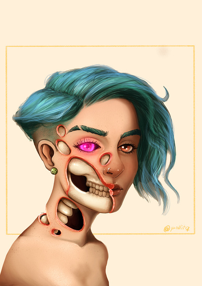 ZOMBIE GIRL animation art cartoon design digital digital creator digital illustration digital painting digitalart draw this in your style illustration ipadpro maxgrecke pollitq portrait portrait art portrait illustration procreate render