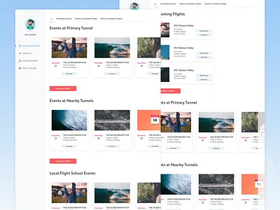User portal design for iFly Indoor Skydiving account ui uiux user interface design user portal ux webdesign