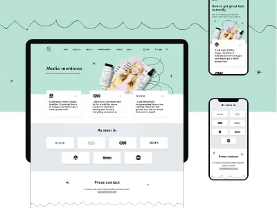 Media page art direction branding color design media press style ui ux vitamins website