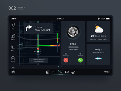 Vehicle UI - Call color design logo ui ux web 图标 应用 设计