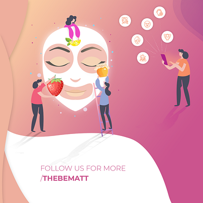 Illustration for cosmetics branding cosmetics design flat gradient graphic design illustration illustrator mask vector