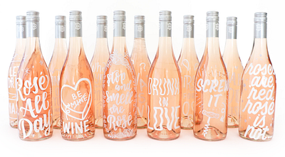 Project Rosé alcohol calligraphy design hand lettering illustration lettering quotes typography wine wine label