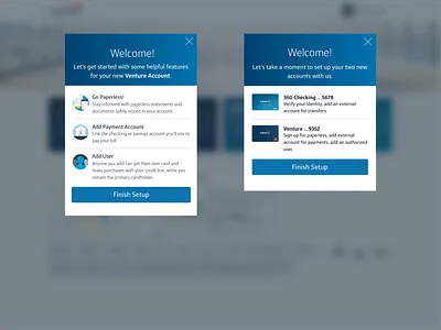 Single vs. Multiple Account Setup account setup bank capital one modal onboarding web