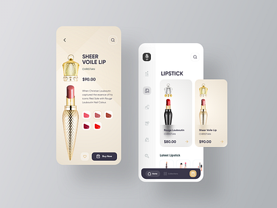 Cosmetics eCommerce app cosmetics e commerce luxury minimal mobile shopping ui ux