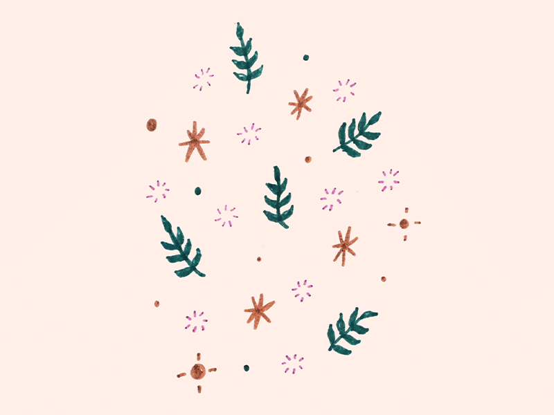 ferns & stars 2d animation after effects animated gif animation gif illustration loop motion graphics
