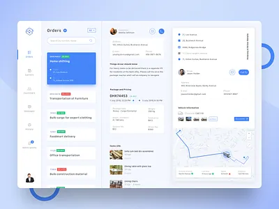 Track logistics Desktop cards clean dashboard minimal nashatwork ui ux web