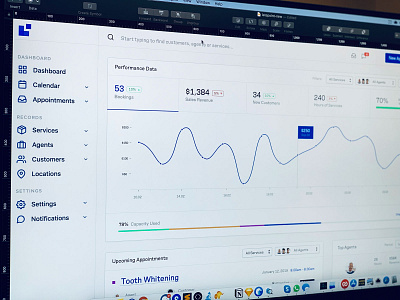 New Dashboard Design for a Booking Plugin admin appointment booking chart dashboard scheduling side menu