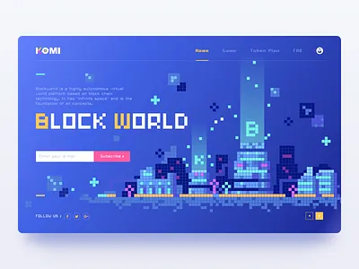 Block chain_Web city komi pixel ui web