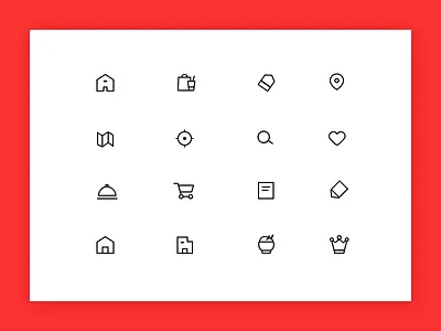Icon set design graphic icon identity mobile order takeout ui