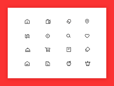 Icon set design graphic icon identity mobile order takeout ui