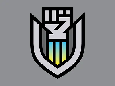 Rocketpunch FC badge badgedesign crest crests fist punch rocket soccer sports thick lines