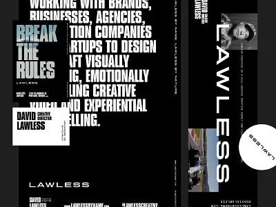 Lawless black and white branding identity layout logo portland typography