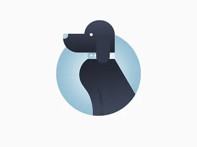 Dog animal badge blue design dog flat graphic graphic design icon illustration modern navy