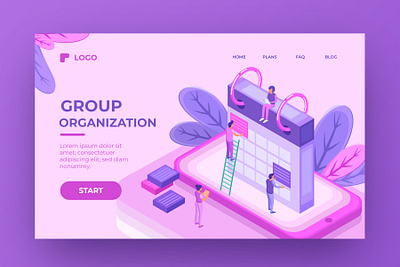 Group Organization Landing Page app branding digital icon illustration illustrator logo typography ui vector