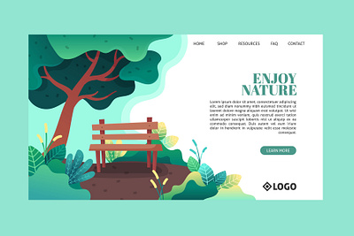 Nature Landing Page app art branding design digital icon illustration illustrator logo mountain web