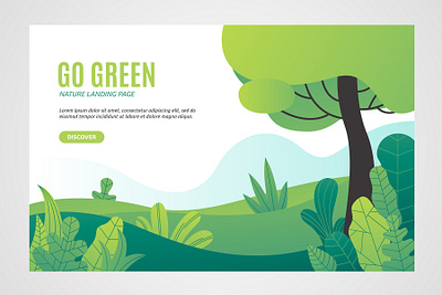 Green landing Page app art branding design digital icon illustration illustrator mountain web
