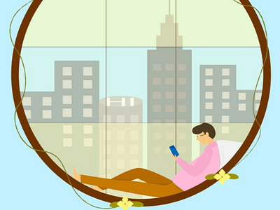 Relax with you hobby illustration flat design