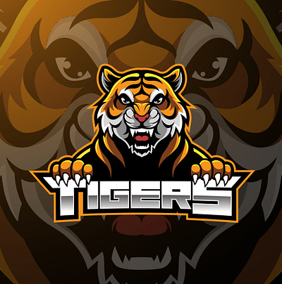 Tiger face mascot logo design animal logo branding design esport esports game design graphic design illustration logo mascot logo tiger