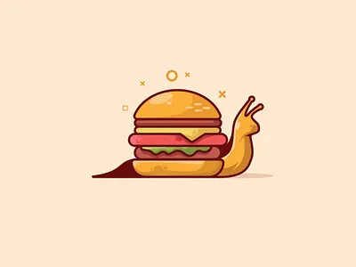 snail burger animation branding design design fruit flat fruit icon illustration logo ui vector