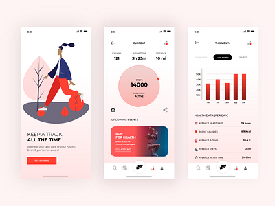 Health Tracking Application desgin app application best shot design dribbble best shot health health care ios mobile ui uiux userexperience userinterface ux