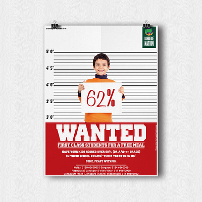 Barbeque Nation - Wanted 1st Class students ads design branding