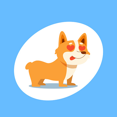 Puppy Corgi Love corgi cute design dog doggy illustrator simple vector