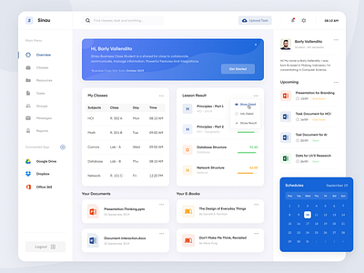 Educational Learning - Dashboard App app calendar clean dashboard design designer education learning lesson minimal simple design statistics ui uidesign uiuxdesign ux uxdesign web web app web design