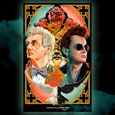 Good Omens-Alternative Poster agency agency branding agency card agency website alternative movie poster amazon amazon fba british designs dribbble dribbble best shot illustration illustration art illustrations merch merch design merchandise merchandise design prime webseries