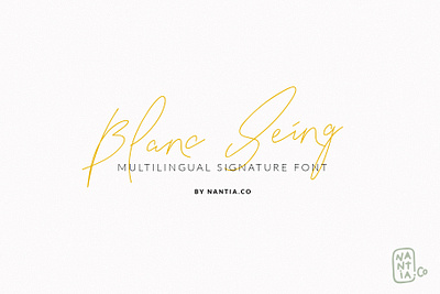 Script Font Calligraphy Blanc Seign greek font handwritten font nantiaco fonts signature font typeface