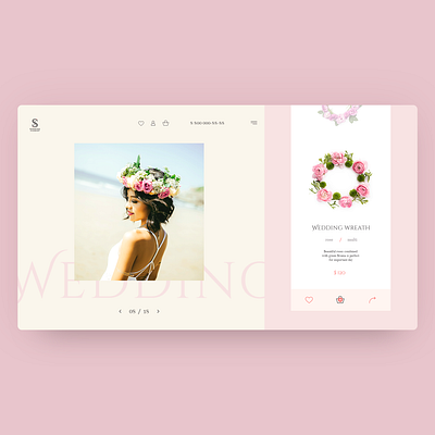 Concept product card for wedding wreath concept daily design landing page minimalism minimalistic product card typography ui ui design ux ux ui web webdesign