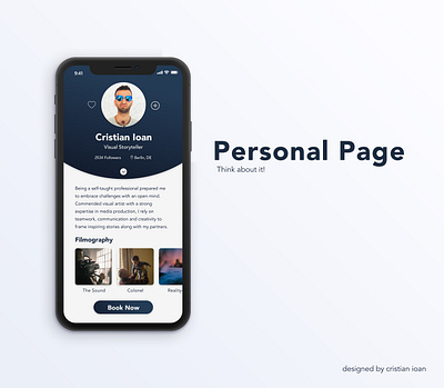 Personal Page UI Design (dailyui006) 006 dailyui dailyui006 dailyuichallenge film film maker minimalist page personal profile simple