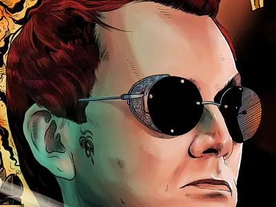 David Tennant- Good Omens Alternative Poster Detailing accessories account actor amazon amazon fba amazon fba seller amazon label amazon label design british design digital art graphic design illustration marketing agency poster