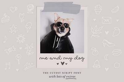 Me and my dog script font family branding cute fonts design dingbats drawings font font handwriting font handwritten script font illustration logo script font typography
