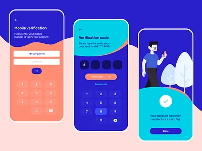 OTP SMS Verification UI app design colorful design interface minimal mobile app mobile app design mobile application mobile ui otp sms ui ux verification