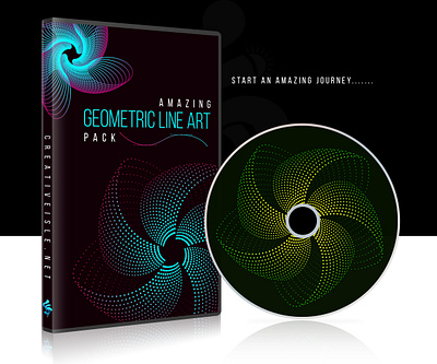 Geometric Line Art Pack cd dvd cover colorful concept creative design fantasy free geometric line art gradient graphic design illustration illustrator line art modern pack package design vector