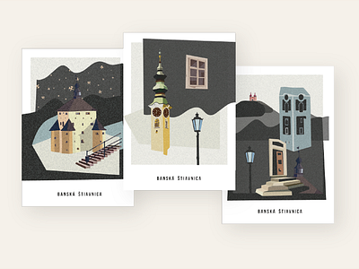 Banska Stiavnica Illustration art direction banska stiavnica illustration postcards posters unesco