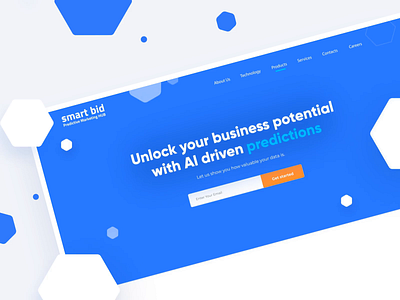 Motion design for Smart.bid home page animation blue design dribbble flat gsndesign hexagons icon landing page motion design smartbid ui ux web webdesign