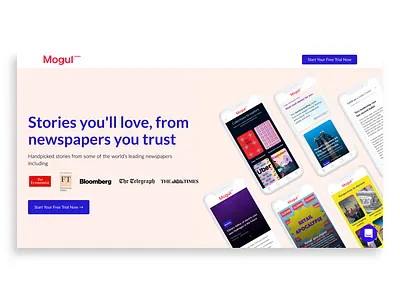 Mogul News new homepage article articles design landing page landing page design landingpage news news articles newspaper reading ui web web design website